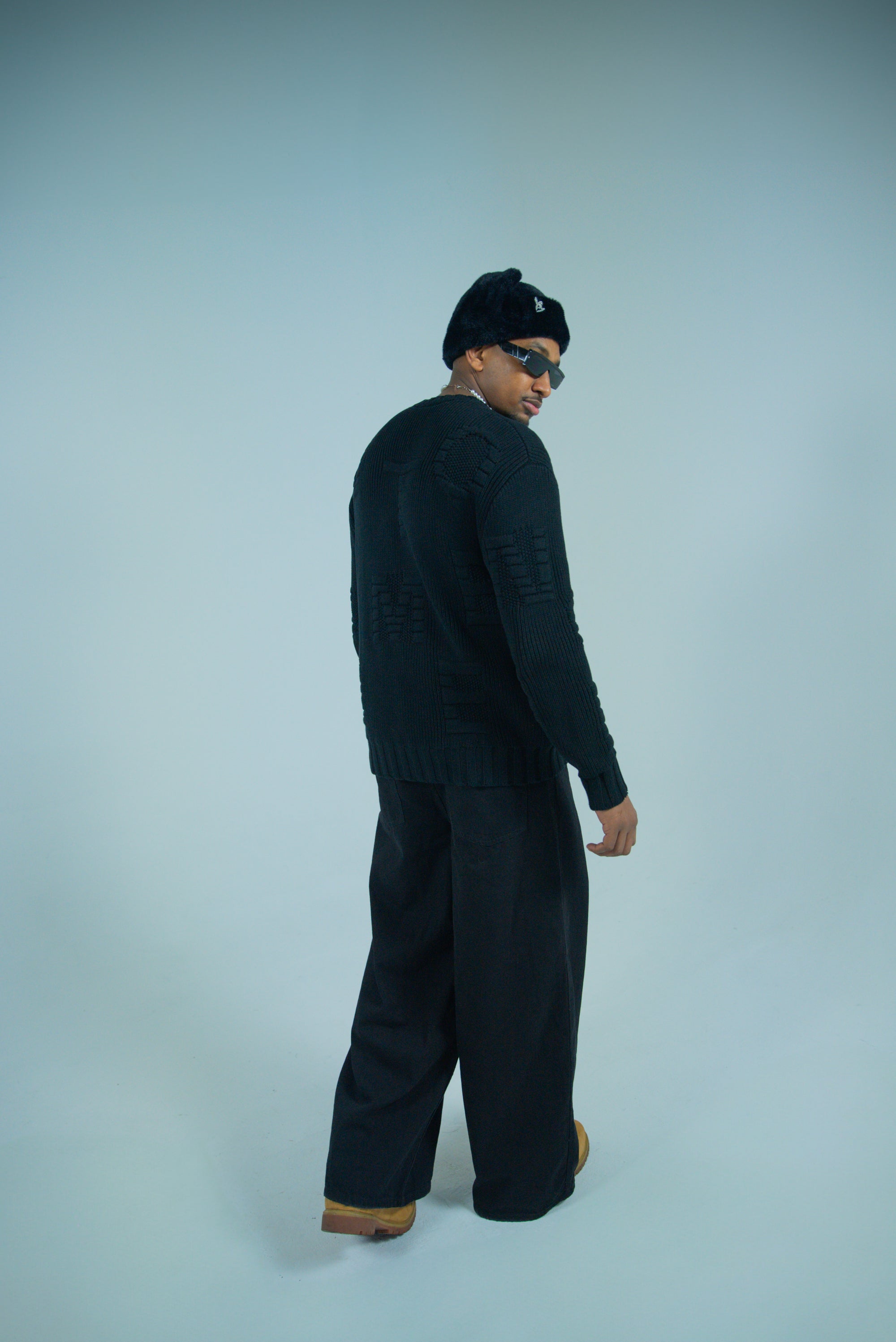 Heavyweight Midnight Black Oversized Knit Sweater