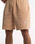 Sand Beige Embroidered Shorts